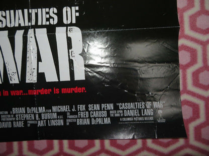 CASUALTIES OF WAR US ONE SHEET POSTER MICHAEL J.FOX SEAN PENN 1989