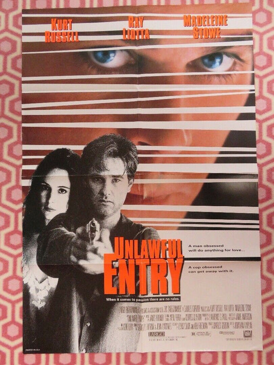 UNLAWFUL ENTRY ONE SHEET POSTER KURT RUSSEL RAY LIOTTA 1992