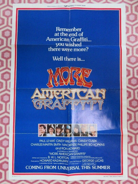 MORE AMERICAN GRAFFITI US ONE SHEET  POSTER PAUL LE MAT C CLARK 1979