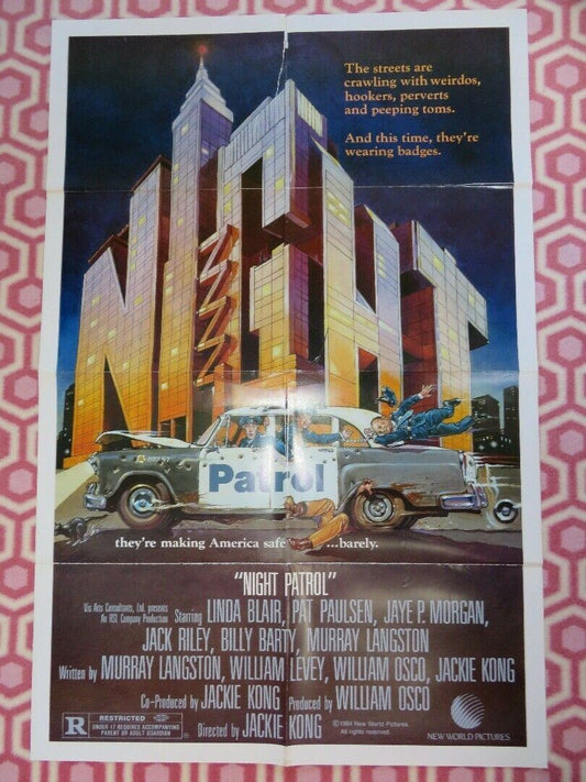 NIGHT PATROL US ONE SHEET  POSTER LINDA BLAIR PAT PAULSEN 1984