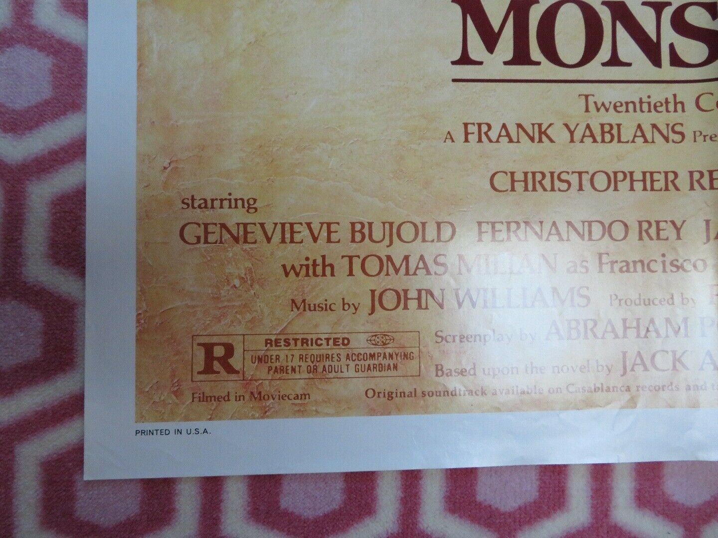 MONSIGNOR US ONE SHEET  POSTER CHRISTOPHER REEVE 1982