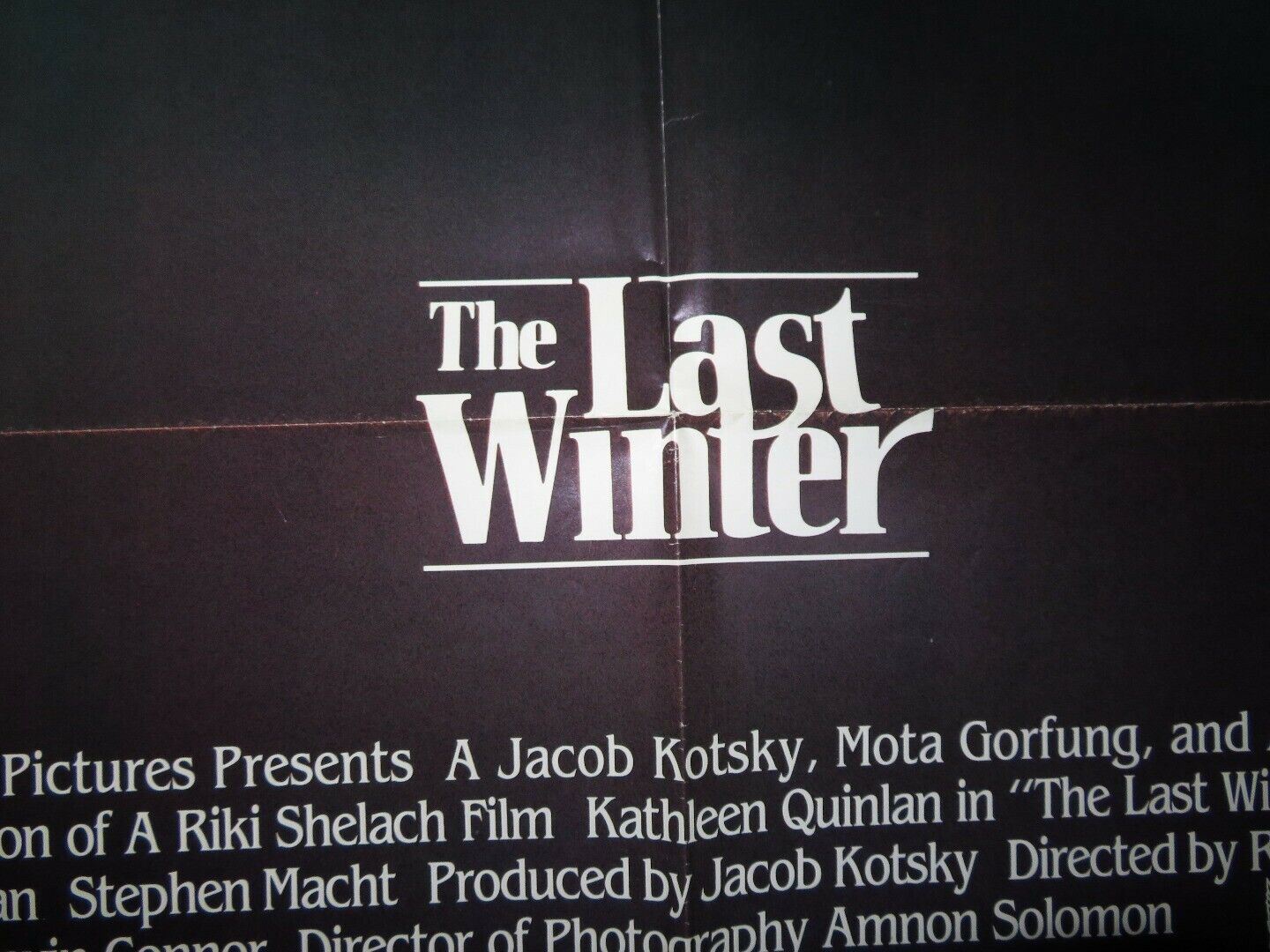 THE LAST WINTER US ONE SHEET  POSTER KATHLEEN QUINLAN YONA ELIAN 1984