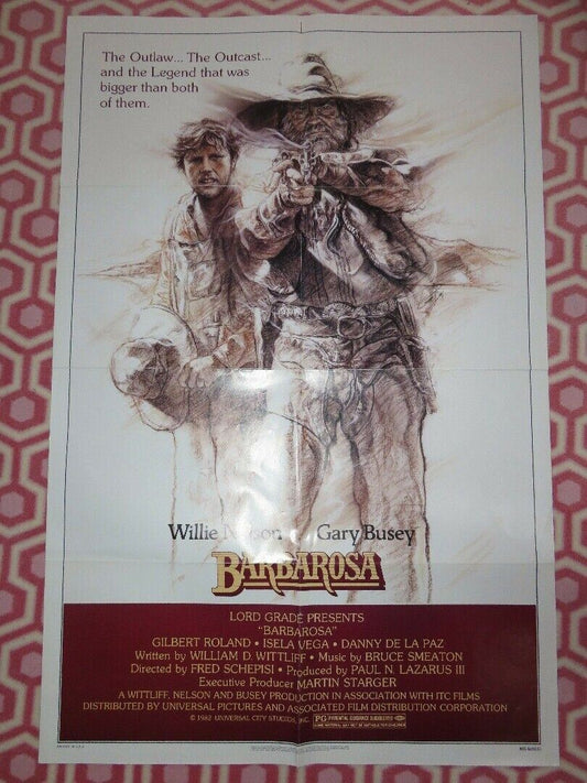 BARBAROSA US ONE SHEET  POSTER WILLIE NELSON GARY BUSEY 1982