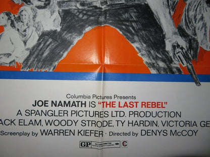 THE LAST REBEL US ONE SHEET POSTER JOE NAMATH 1971