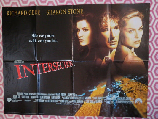 INTERSECTION BRITISH QUAD (30"x40") POSTER RICHARD GERE SHARON STONE 1994