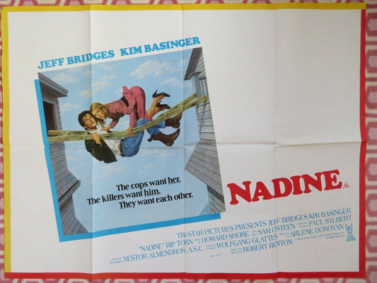 NADINE BRITISH QUAD (30"x 40") POSTER JEFF BRIDGES KIM BASINGER 1987