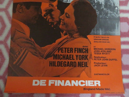 LE FINANCIER/ ENGLAND MADE ME BELGIUM (21.5"x 13") POSTER PETER FINCH 1973