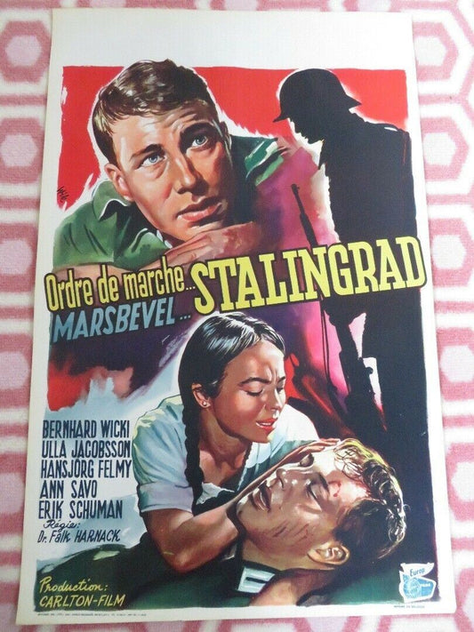 STALINGRAD/ The Restless Night BELGIUM (21"x 14") POSTER 1958