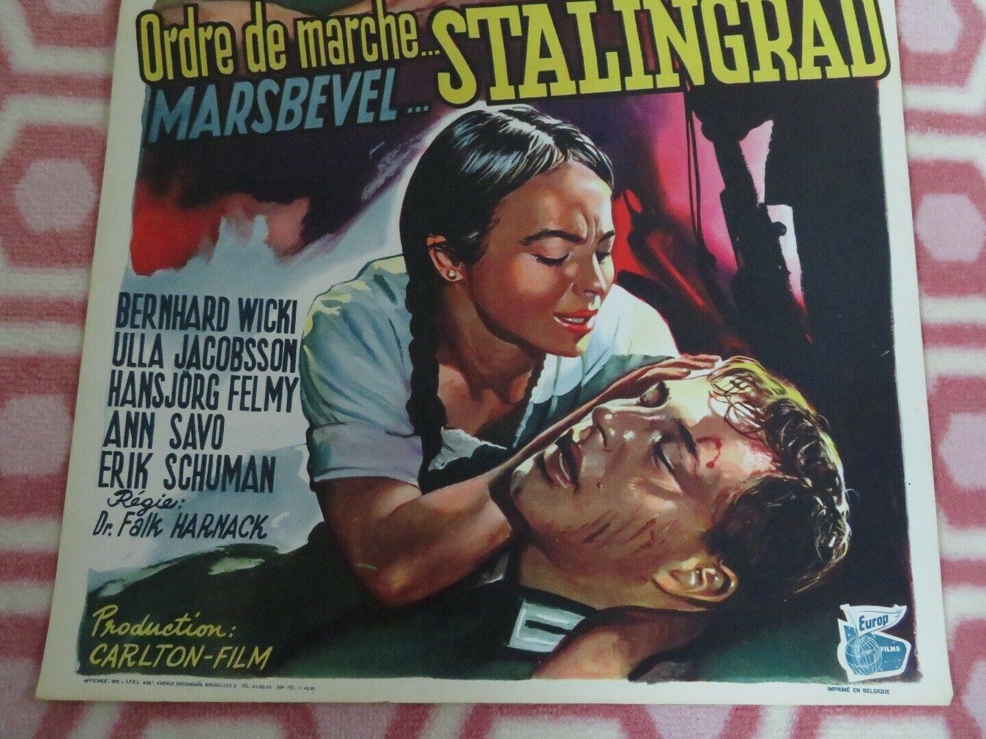 STALINGRAD/ The Restless Night BELGIUM (21"x 14") POSTER 1958