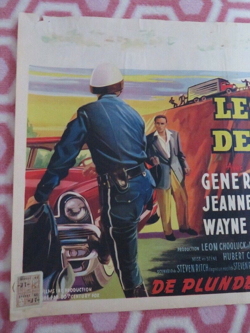 LES PILLARDS DE LA ROUTE / PLUNDER ROAD BELGIUM POSTER GENE RAYMOND 1957