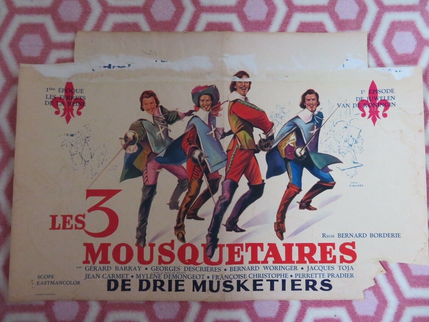 LES 3 MOUSQUETAIRES/ The Three Musketeers: Part I BELGIUM (14"x 21") POSTER 1961