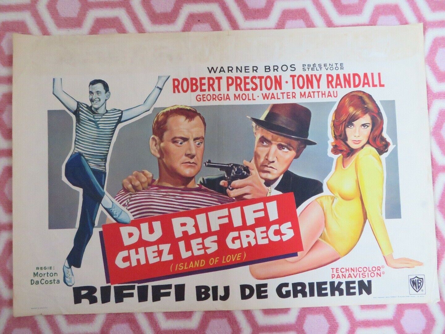 DU RIFIFI CHEZ LES GRECS/ ISLAND OF LOVE BELGIUM (15"x 22") POSTER 1963