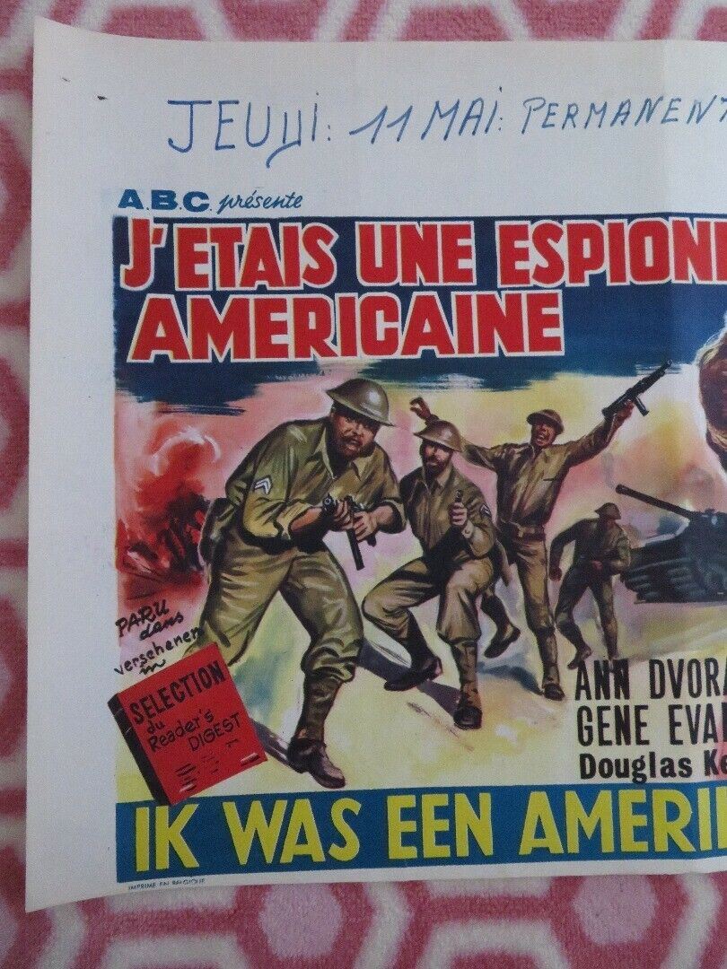 J'ETAIS UNE ESPIONNE AMERICAINE/I Was an American Spy BELGIUM (14"x 21") POSTER