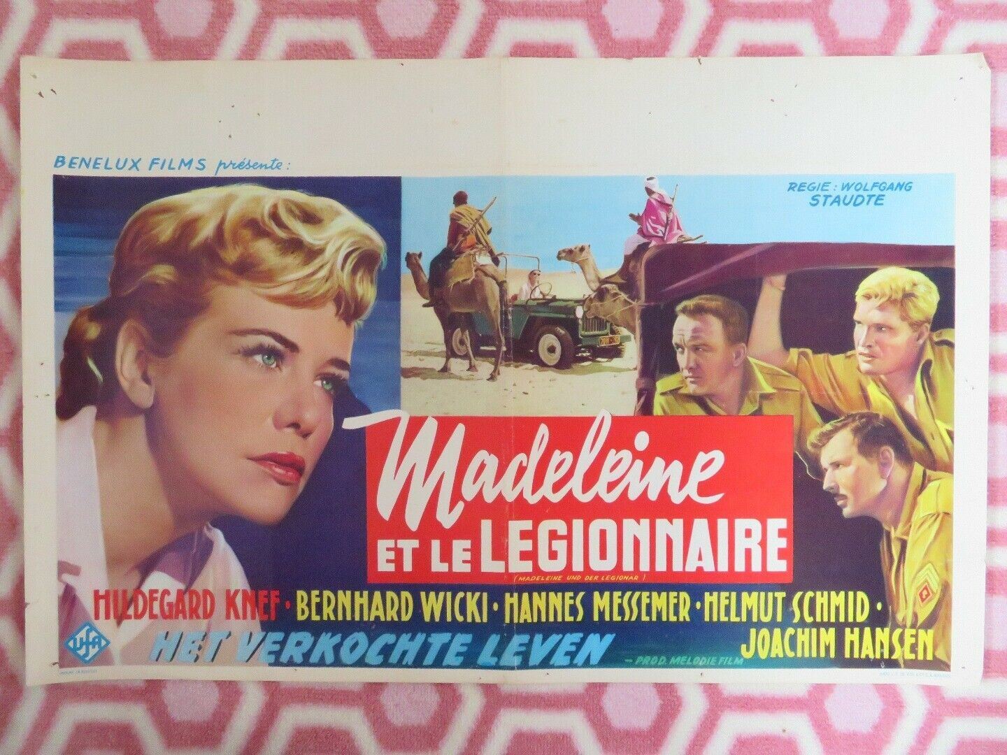 MADELINE ET LE LEGIONNAIRE/ Escape from Sahara BELGIUM (14"x 21") POSTER 1958