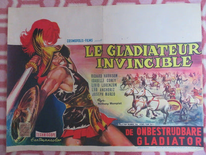 LE GLADIATEUR INVINCIBLE/ The Invincible Gladiator BELGIUM (15"x 20") POSTER '61