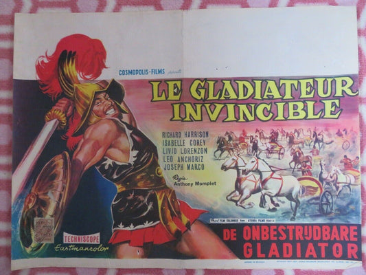 LE GLADIATEUR INVINCIBLE/ The Invincible Gladiator BELGIUM (15"x 20") POSTER '61