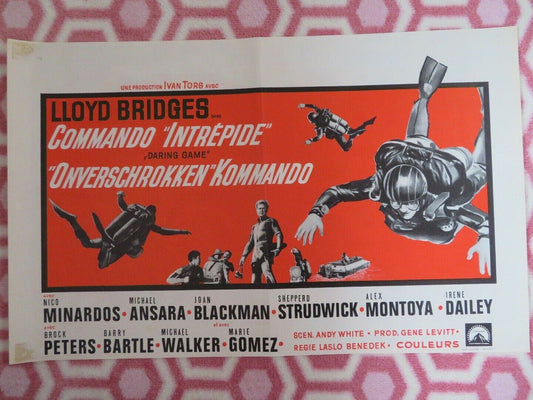 COMMANDO INTREPIDE/ DARING GAME BELGIUM (13.5"x 21.5") POSTER LLOYD BRIDGES  '68