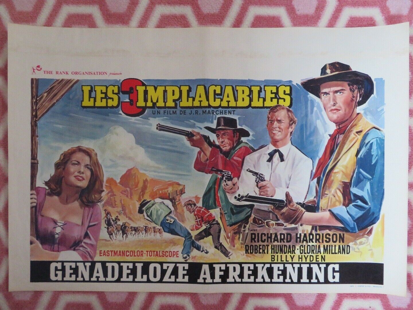 LES 3 IMPACABLES /Three Ruthless Ones BELGIUM (14"x 21") POSTER RICHARD HARRISON