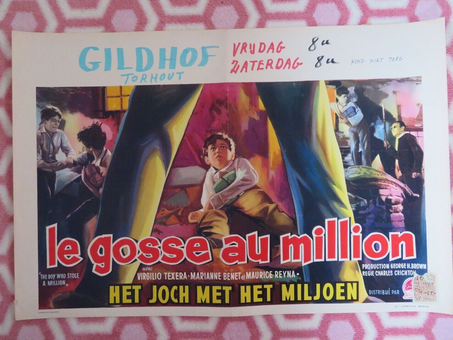 LE GOSSE AU MILLION/ THE BOY WHO STOLE A MILLION BELGIUM (14"x 21") POSTER 1960