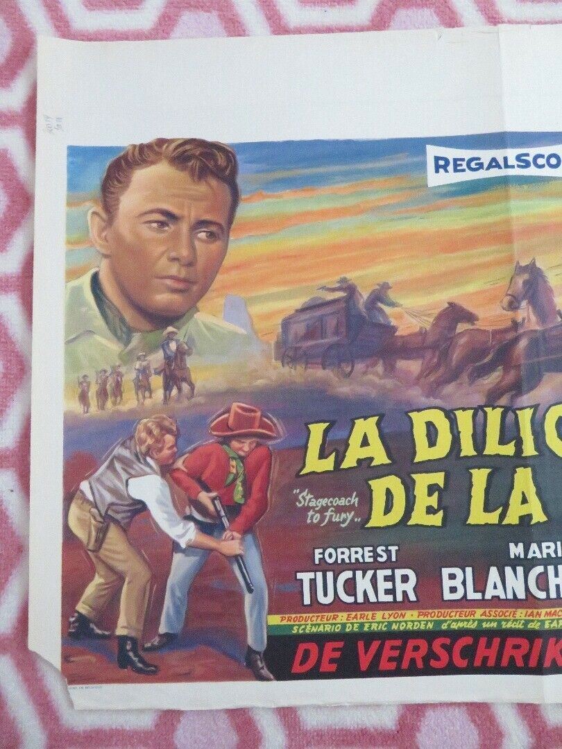 LA DILIGENCE DE LA PEUR/ STAGECOACH TO FURY BELGIUM (15"x 21.5") POSTER 1956