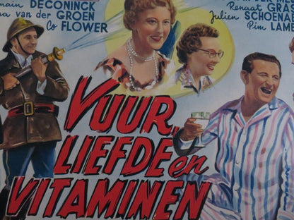 VUUR LIEDE EN VITAMINEN BELGIUM (12.5"x 21") POSTER CHARLES JANSSENS 1956