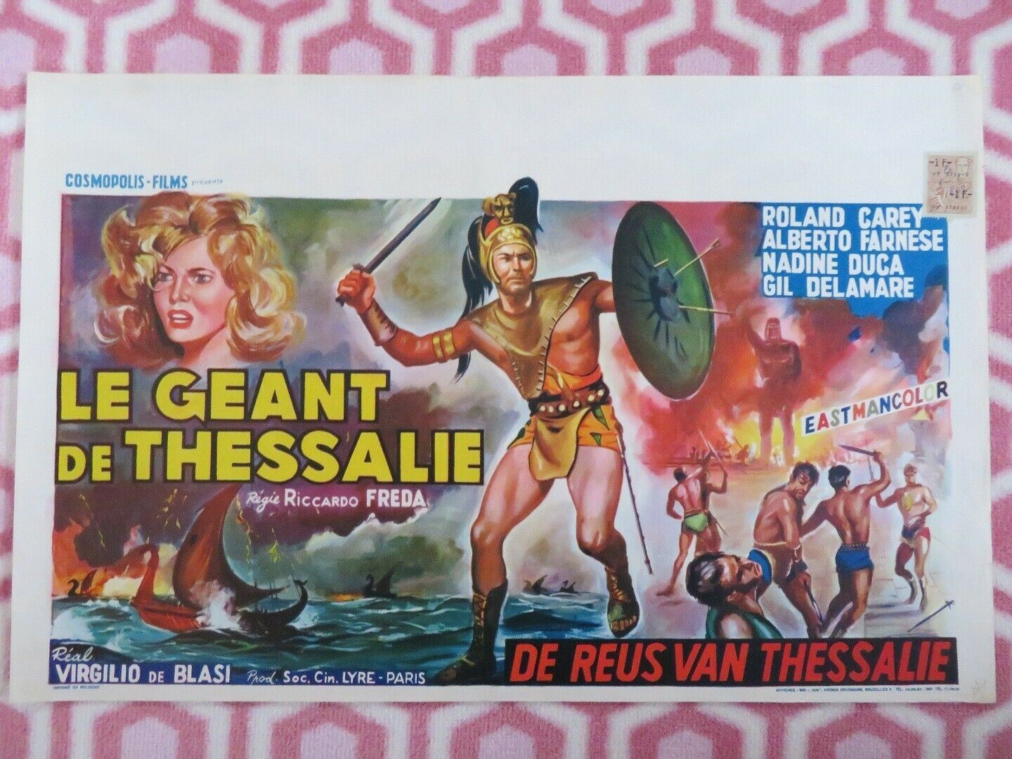 LE GEANT DE THESSALIE/ The Giants of Thessaly BELGIUM (14"x 21.5") POSTER 1960