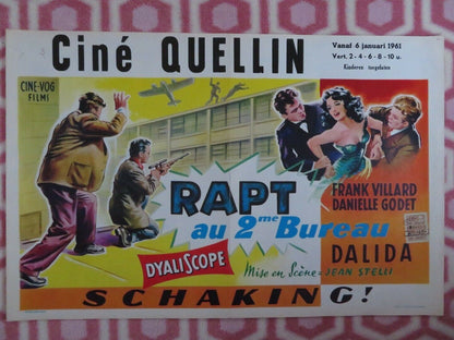 RAPT AU 2ME BUREAU/ Operation Abduction BELGIUM (14"x 21.5") POSTER 1958