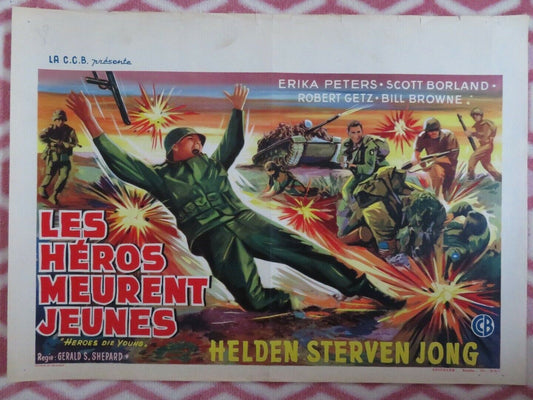 LES HEROS MEURENT JEUNES/ Heroes Die Young BELGIUM (14.5"x 20.5") POSTER 1960