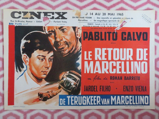 LE RETOUR DE MARCELLINO/ Barcos de papel BELGIUM (14.5"x 21.5") POSTER 1962