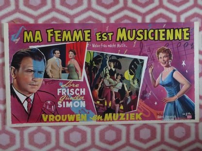 MA FEMME EST MUSICIENNE/ Meine Frau macht Musik BELGIUM (11"x 21") POSTER 1958