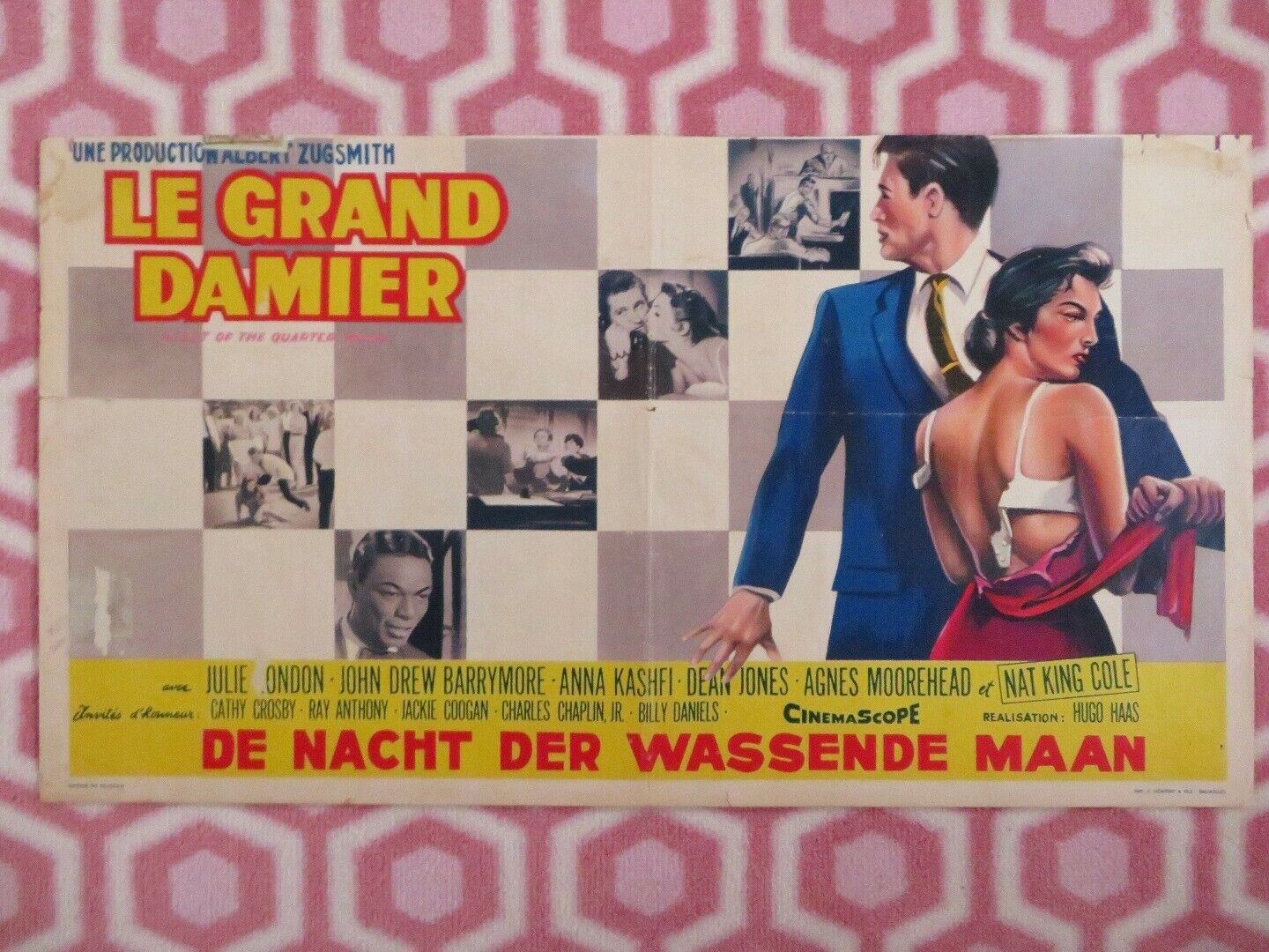 LE GRAND DAMIER/ Night of the Quarter Moon BELGIUM (12"x 21") POSTER 1959