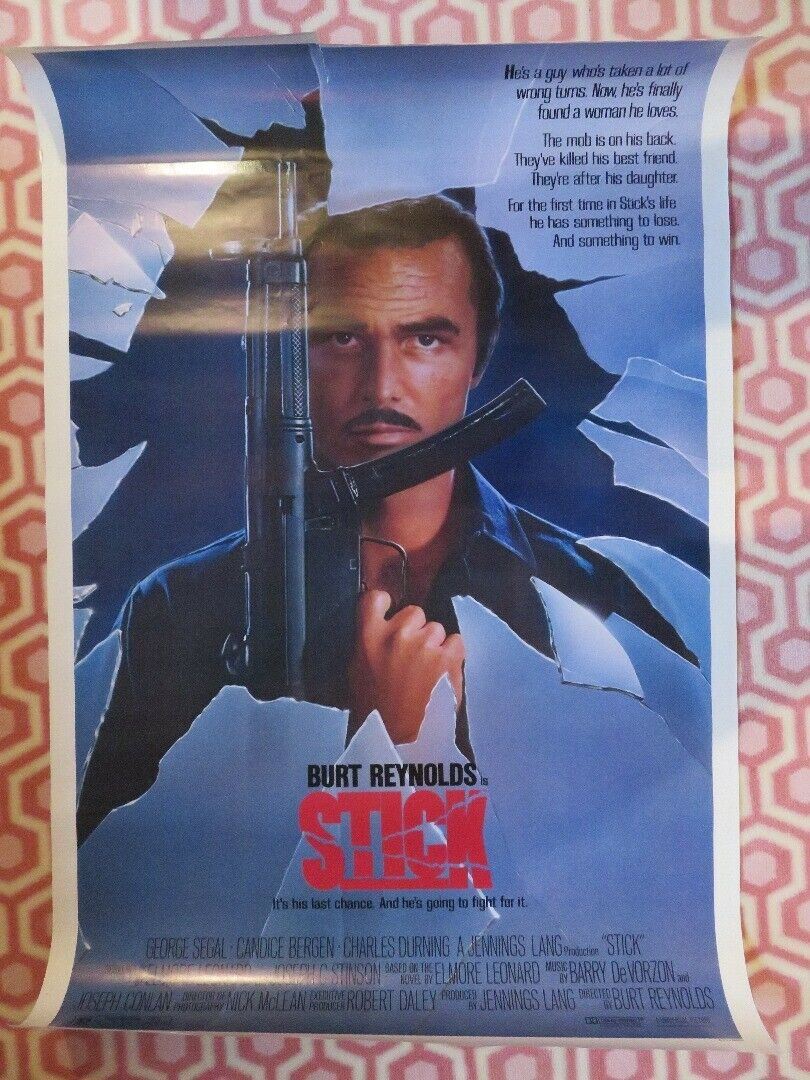 STICK US ONE SHEET ROLLED POSTER BURT REYNOLDS 1985