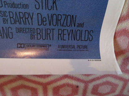 STICK US ONE SHEET ROLLED POSTER BURT REYNOLDS 1985