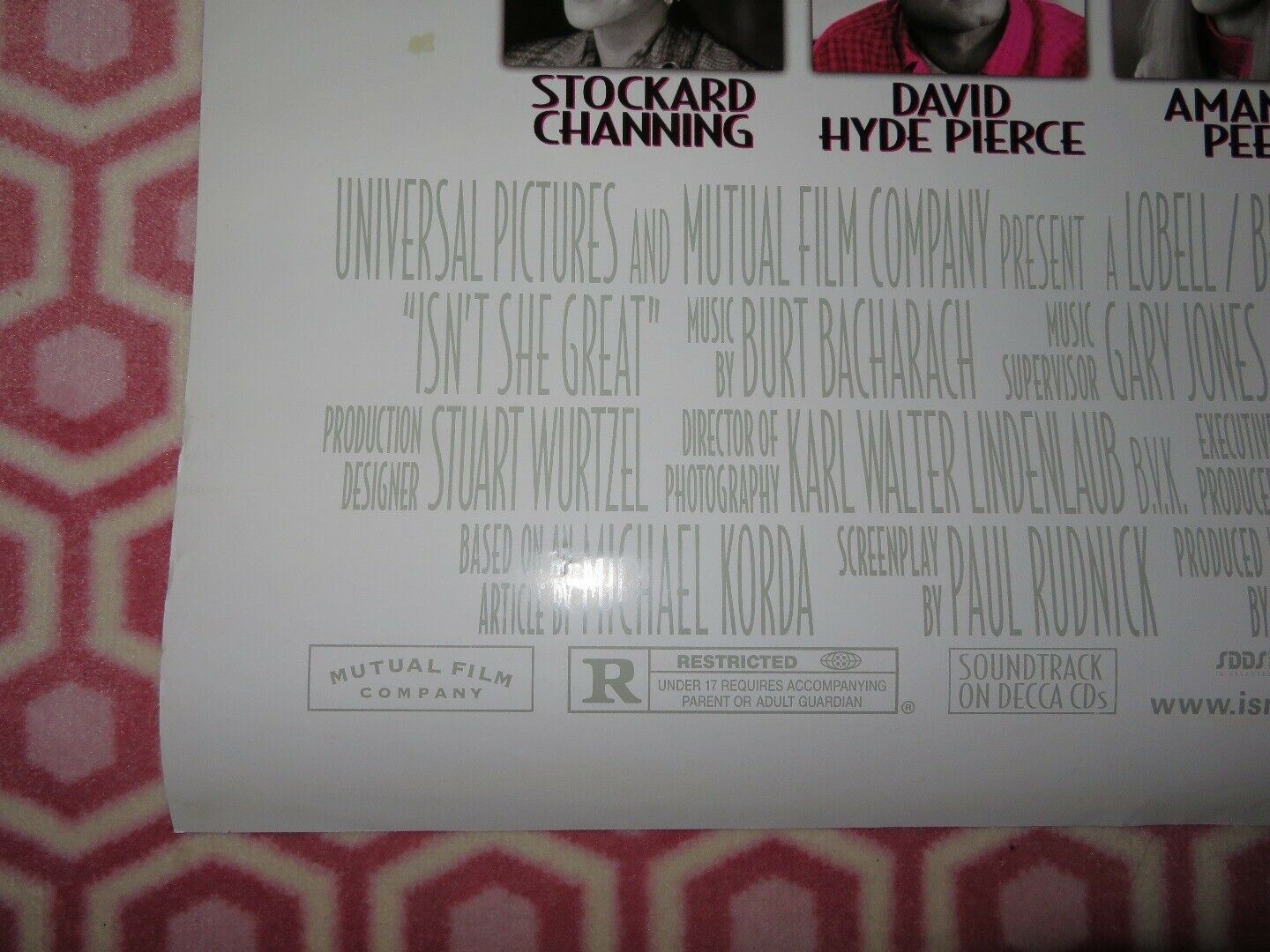 ISN'T SHE GREAT US ONE SHEET ROLLED POSTER BETTE MIDLER NATHAN LANE