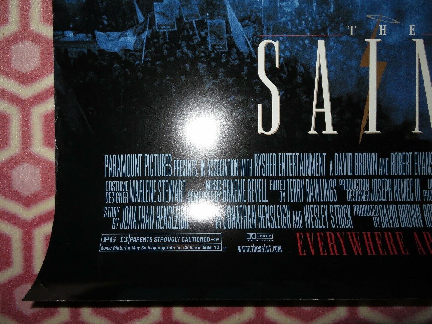 THE SAINT US ONE SHEET ROLLED POSTER VAL KILMER ELISABETH SHUE 1997