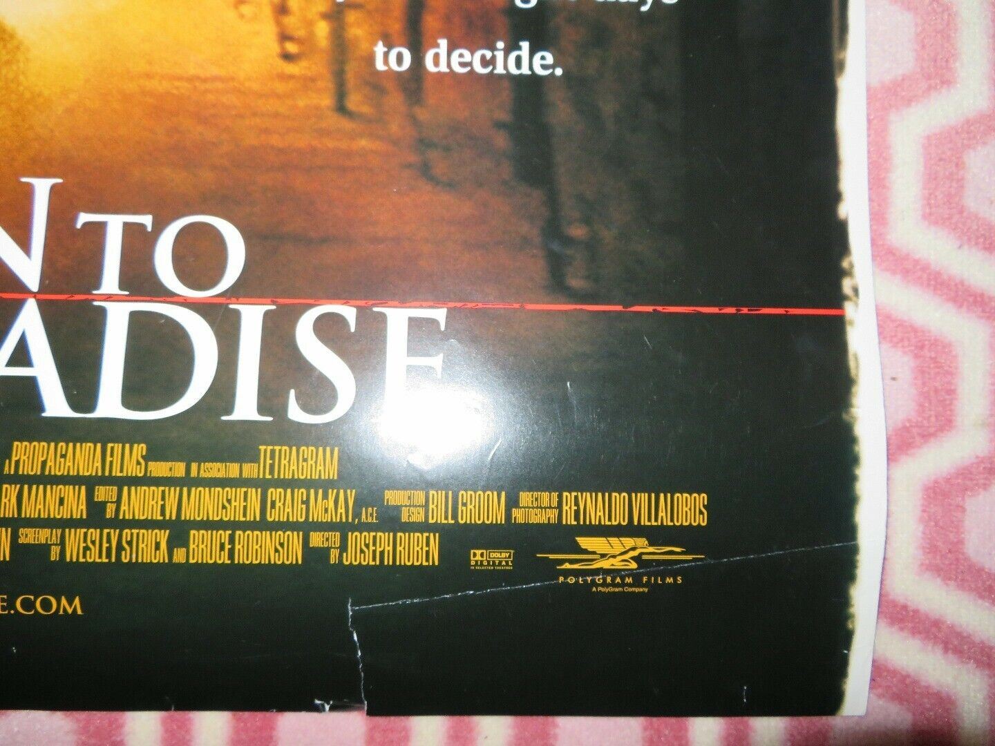 RETURN TO PARADISE US ONE SHEET ROLLED POSTER VINCE VAUGHN ANNE HECHE