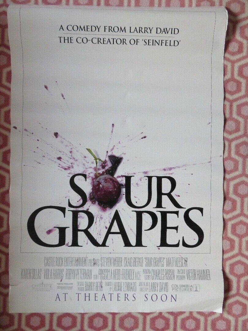 SOUR GRAPES US ONE SHEET ROLLED POSTER LARRY DAVID JACK BURNS 1998