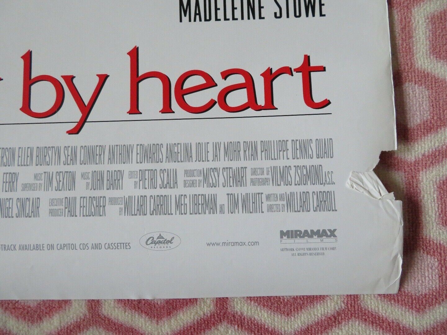 PLAYING BY HEART US ONE SHEET ROLLED POSTER GILLIAN ANDERSON 1998