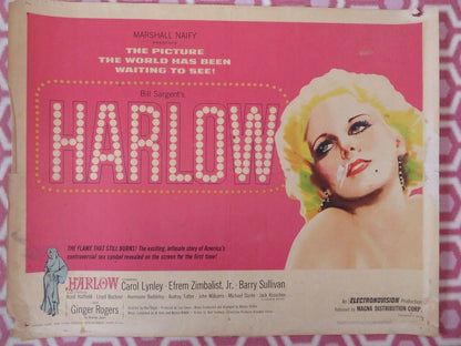 HARLOW US HALF SHEET (22"x 28") POSTER CAROL LYNLEY EFREM ZIMBALIST 1965