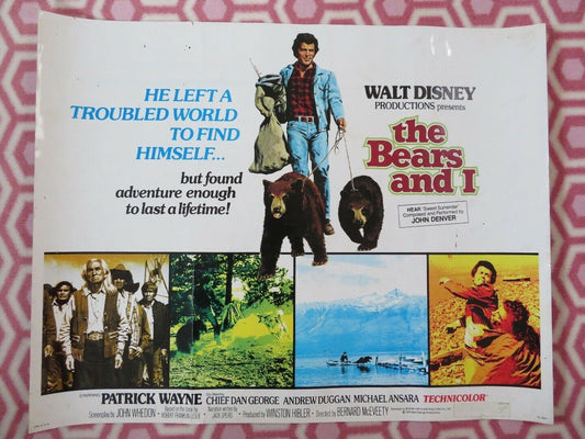 THE BEARS AND I US HALF SHEET (22"x 28") POSTER DISNEY PATRICK WAYNE 1974