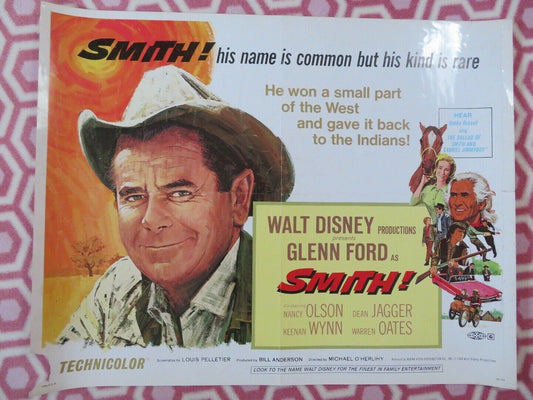 SMITH! US HALF SHEET (22"x 28") POSTER DISNEY GLENN FORD 1969