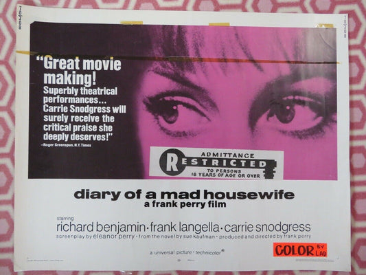 DIARY OF A MAD HOUSEWIFE US HALF SHEET (22"x 28") POSTER RICHARD BENJAMIN 1970