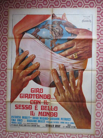 GIRO GIOTONDO CON IL SESSO E BELLO IL MONDO ITALIAN 2 FOGLIO POSTER 1976