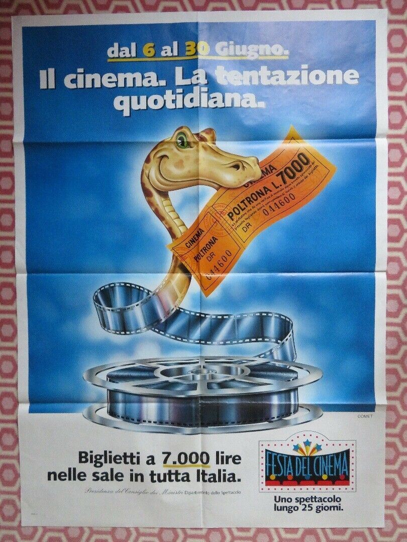 FESTA DEL CINEMA ITALIA ITALIAN 2 FOGLIO (55"x 39") POSTER 1996