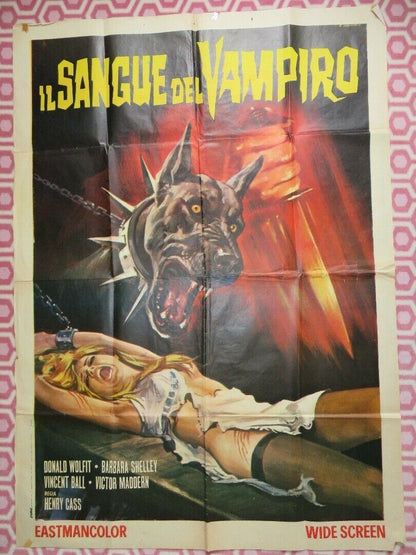 BLOOD OF VAMPIRE / II SANGUE ITALIAN 2 FOGLIO POSTER DONALD WOLFIT R1962