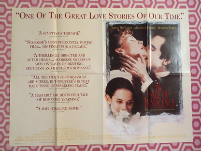 THE AGE OF INNOCENCE BRITISH QUAD (30 x 40) POSTER MARTIN SCORSESE WINONA RYDER