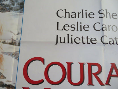 COURAGE MOUNTAIN BRITISH QUAD (30 x 40) POSTER CHARLIE SHEEN LESLIE CARON 1990