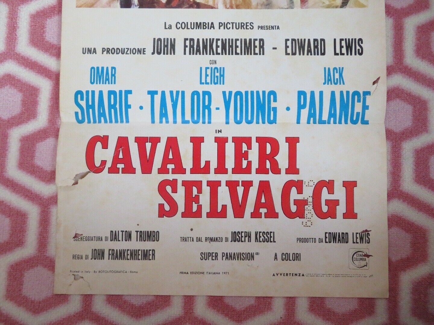 THE HORSEMEN /CAVALIERI SELVAGGI ITALIAN LOCANDINA (27" x 13") POSTER 1971