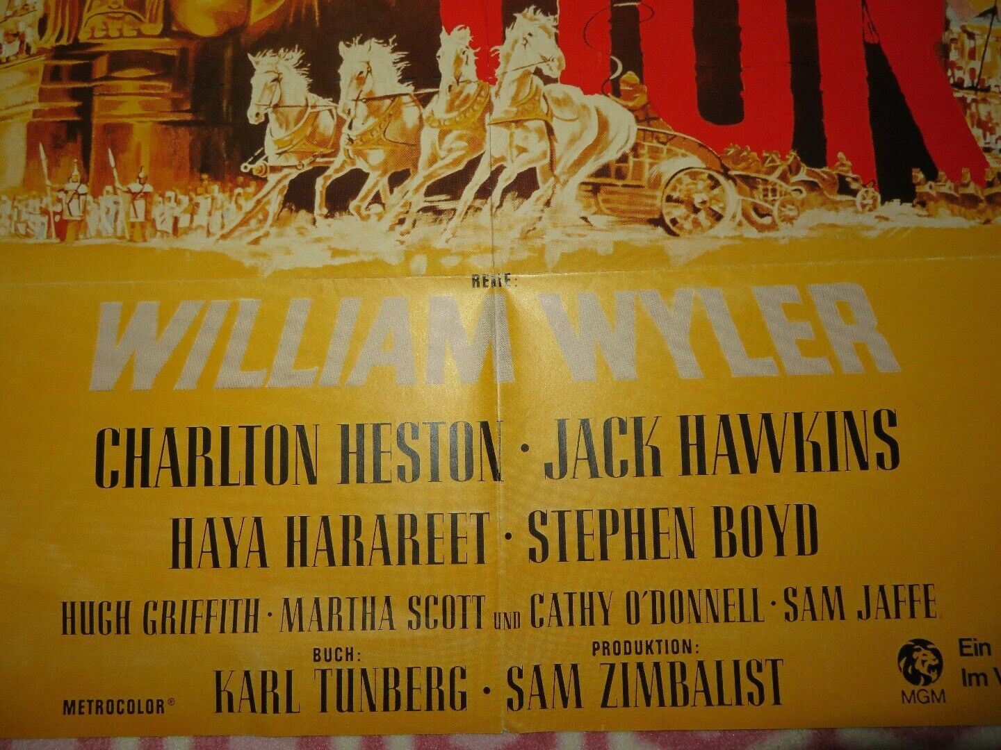 BEN HUR GERMAN A1 (33"x 23") POSTER CHARLTON HESTON  WILLIAM WYLER 1959