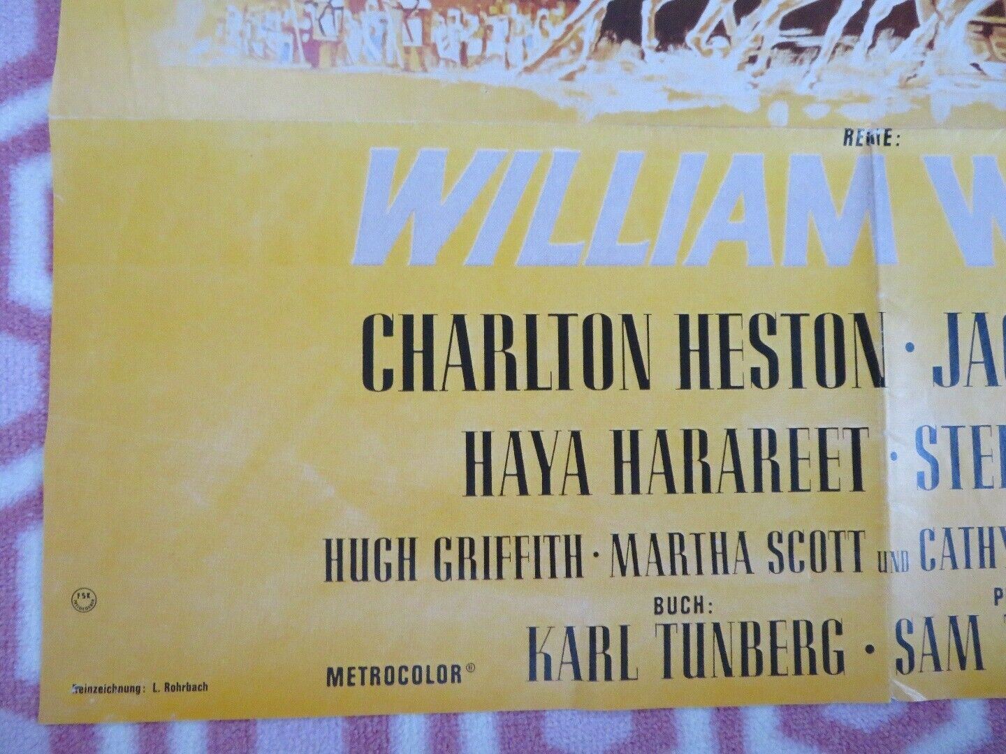 BEN HUR GERMAN A1 (33"x 23") POSTER CHARLTON HESTON  WILLIAM WYLER 1959